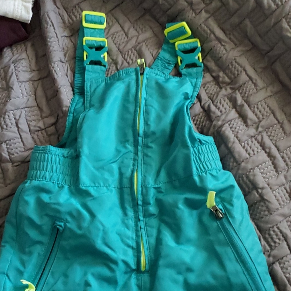 Kids small Blue/green snow bib ❄